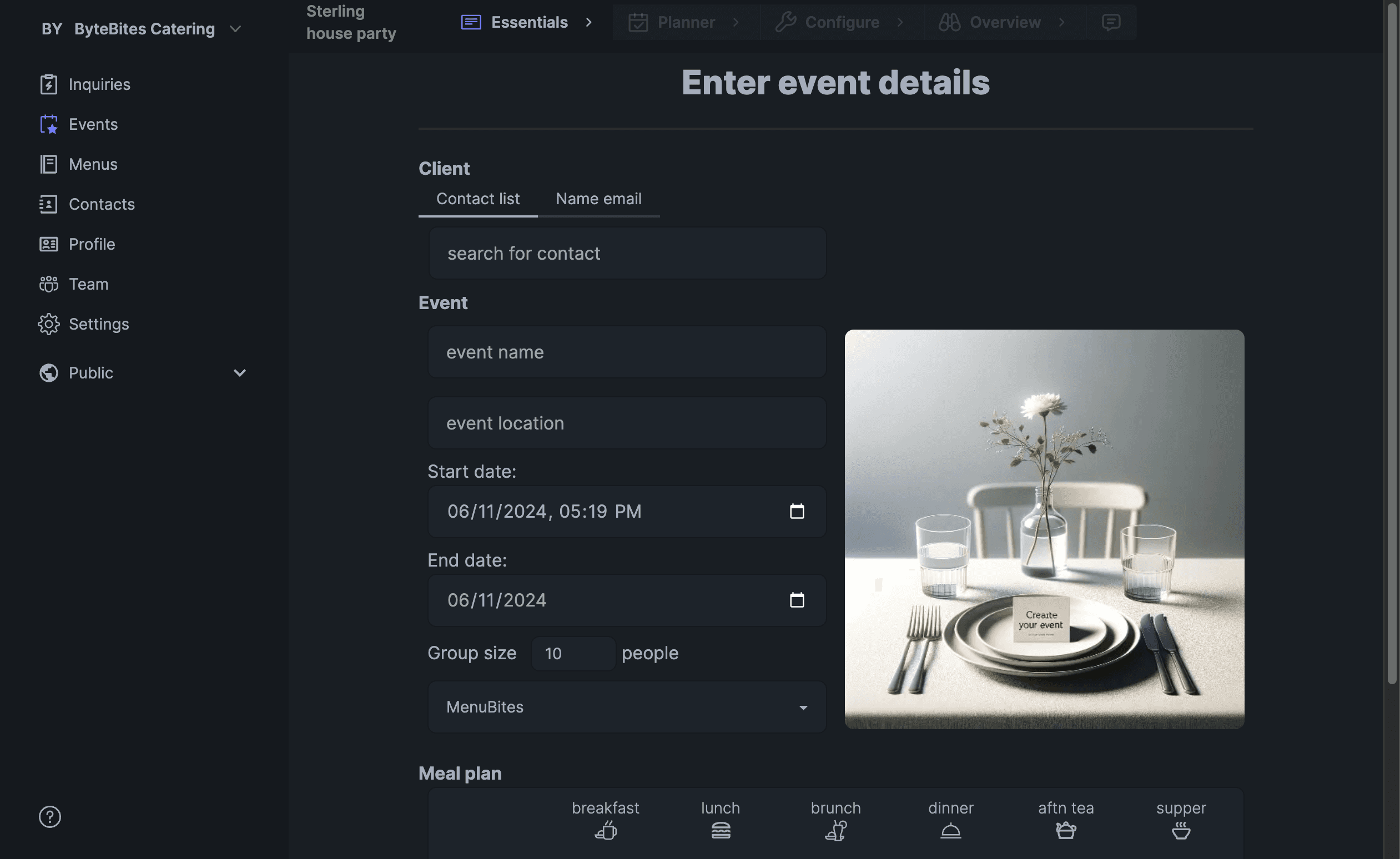 Create event